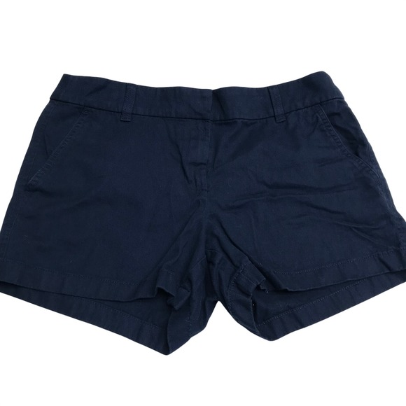 J. Crew Pants - J Crew Navy Blue Pockets Belt Loops Casual Women's Chino Shorts Size 8